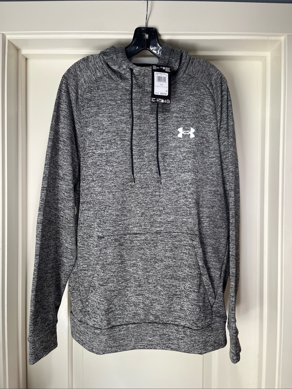 Mens Large Under Armour Fleece Twist Hoodie Sweatshirt Black New 1373405 001